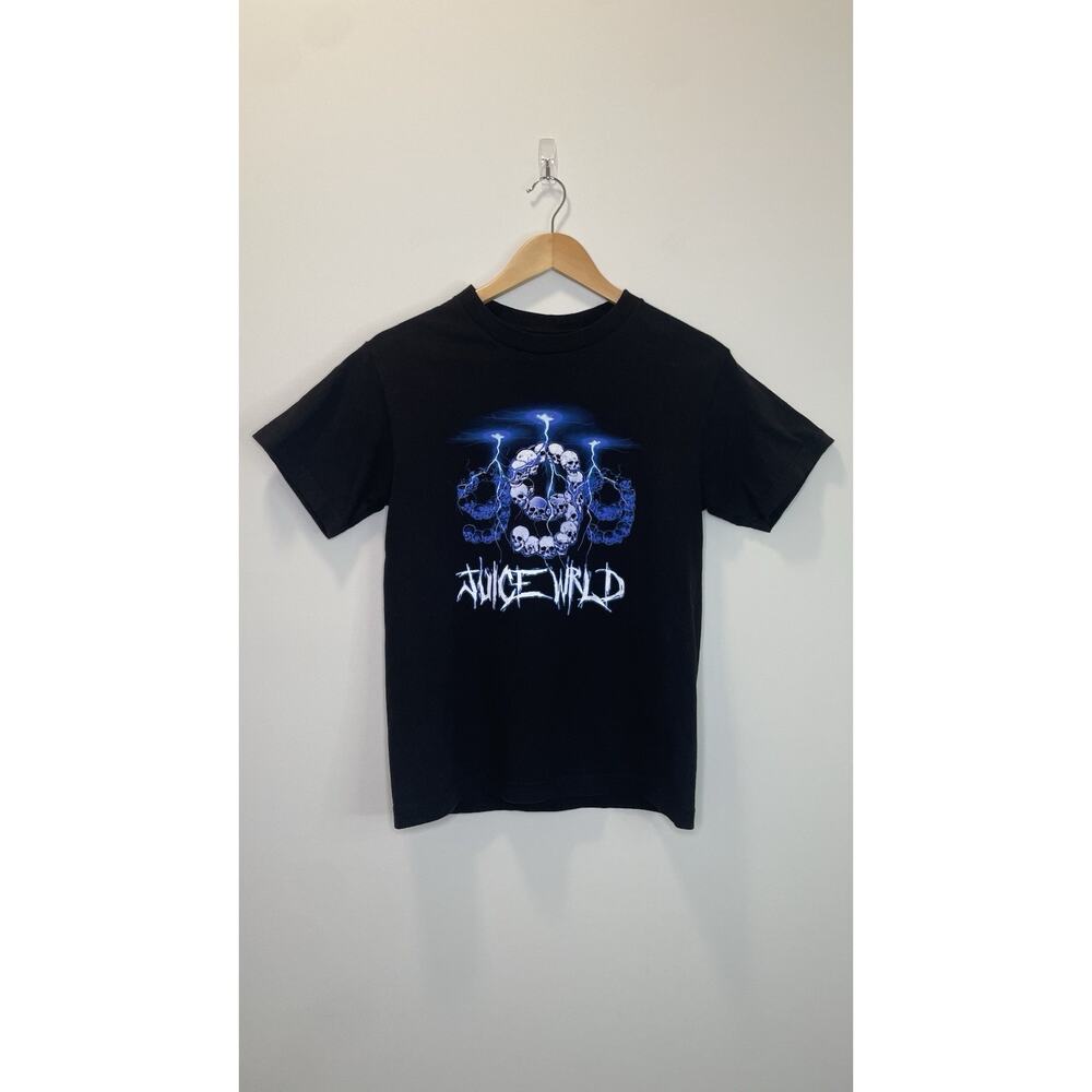 Juice Wrld 999 Club No Vanity Skulls Spell Out T-Shirt 2 Sided Lightning Small